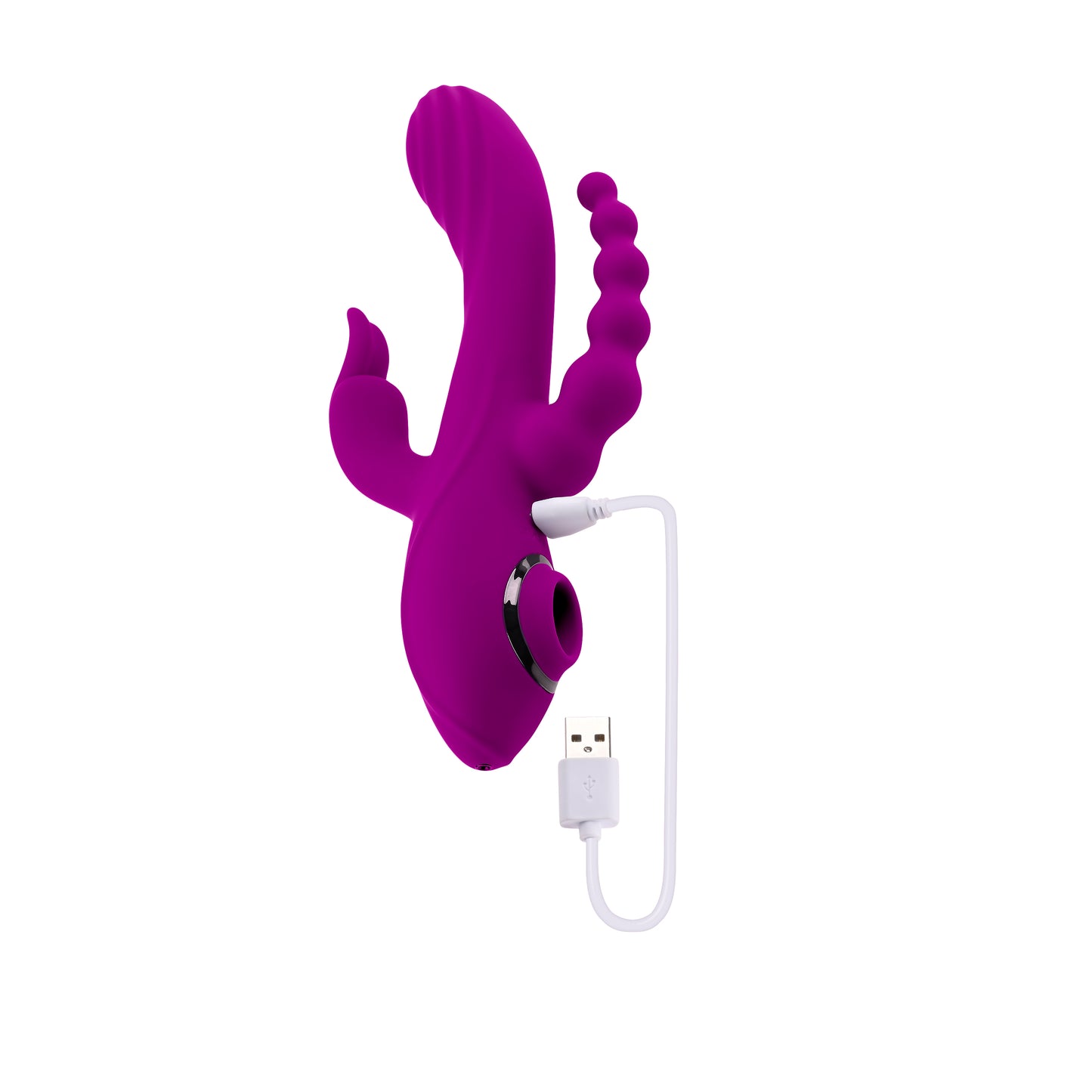 Evolved FOURGASM Purple 21.9cm Triple Vibrator with Suction