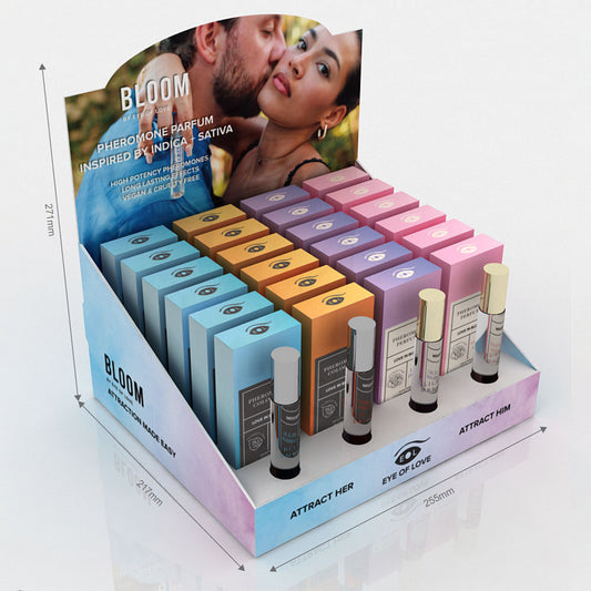 Eye Of Love Bloom Pheromone Body Spray 24 Pc POS Display incl Free Testers