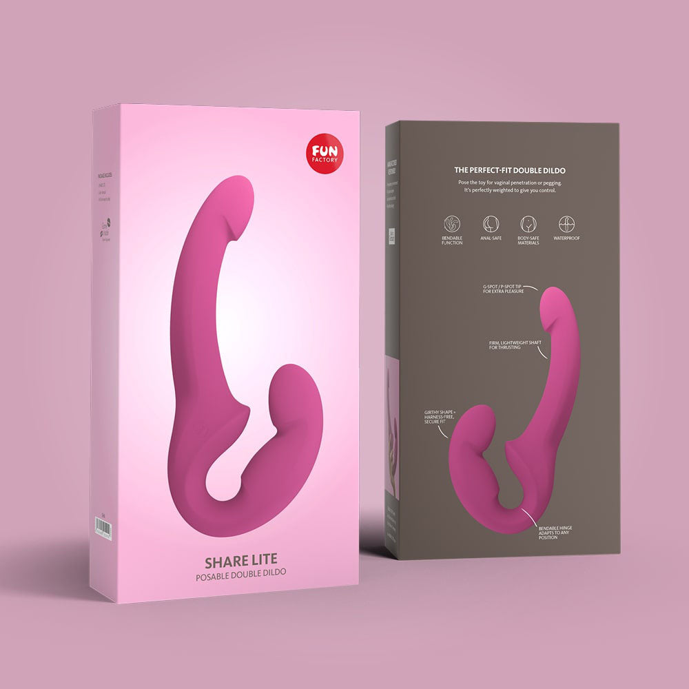 Fun Factory Share Lite - Strapless Strap-On - Posable Double Dildo