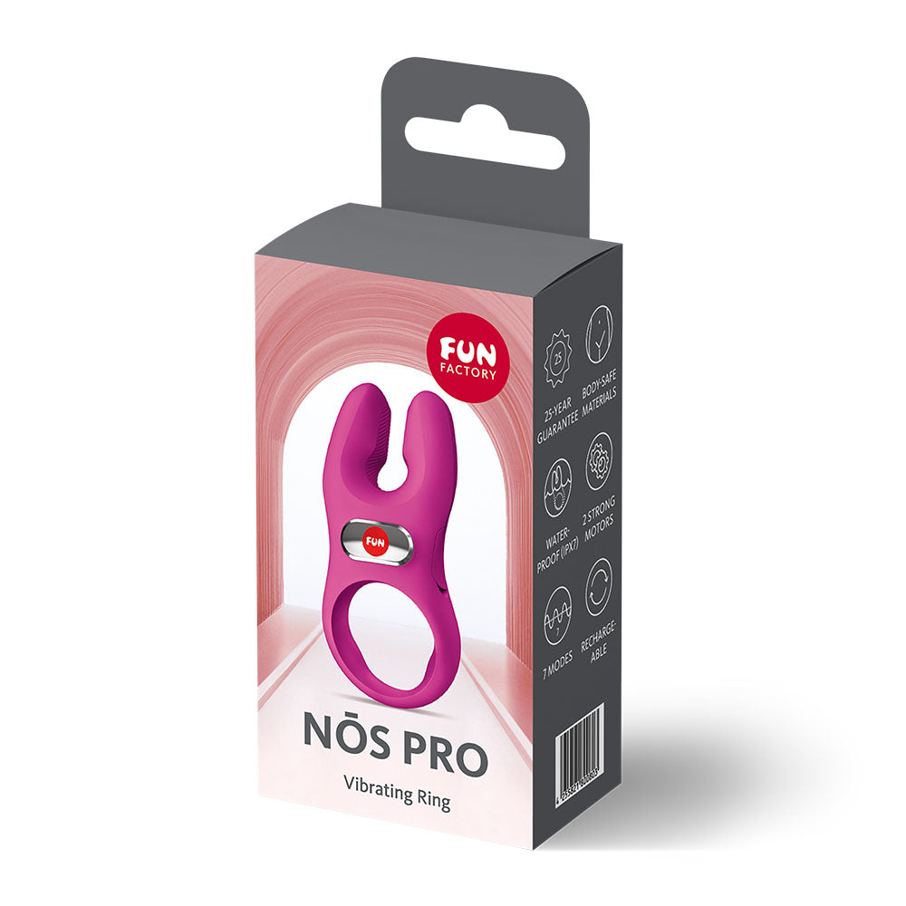 Fun Factory NOS PRO Vibrating Couples Cock Ring - Magenta