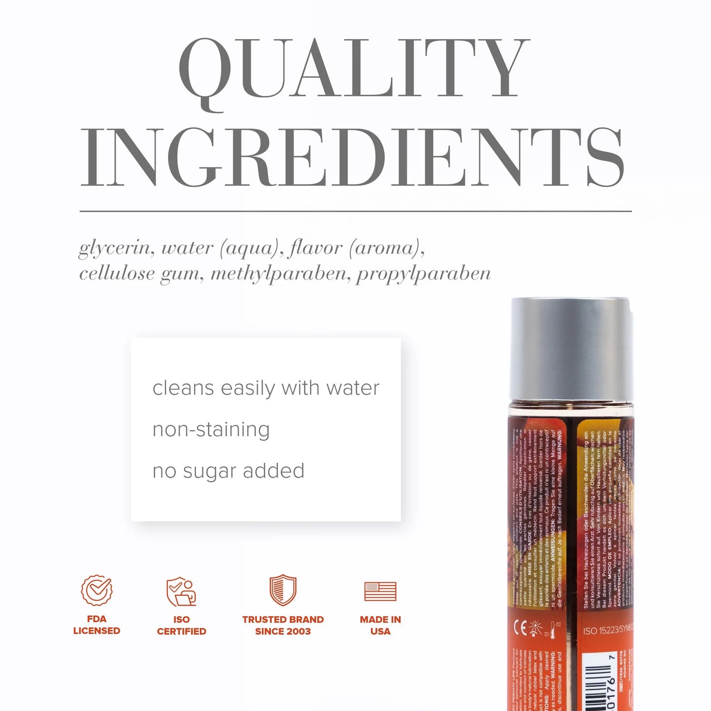 JO H2O Flavored Peachy Lips Lubricant 1oz/30ml