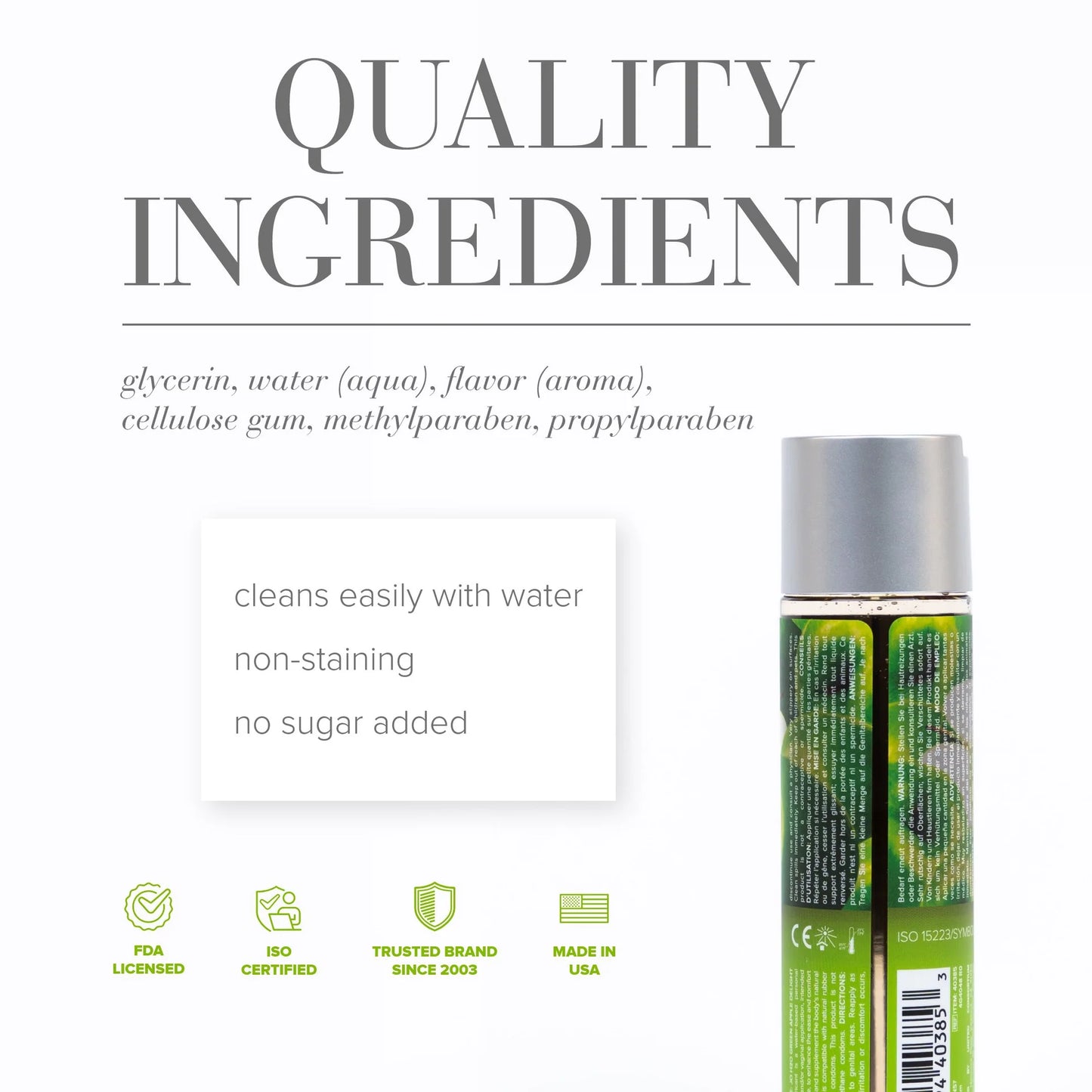 JO H2O Flavored Green Apple Lubricant 1oz/30ml