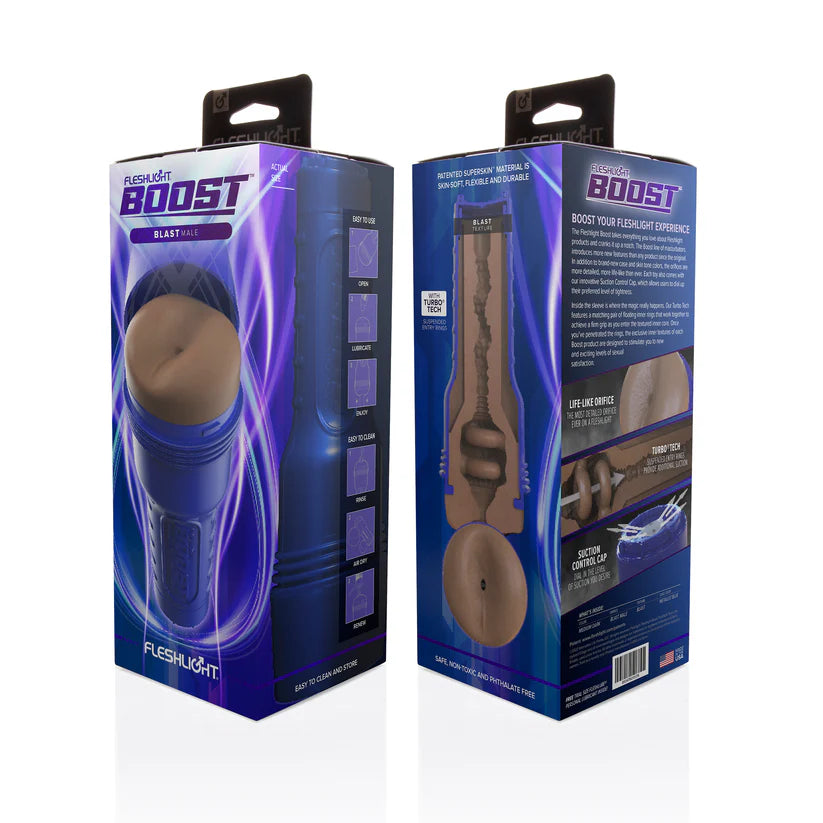 Fleshlight Boost Blast Male Masturbator Medium Dark Flesh