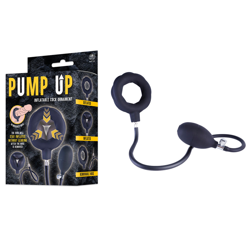 Excellent Power Pump Up - Black Inflatable Cock Ring