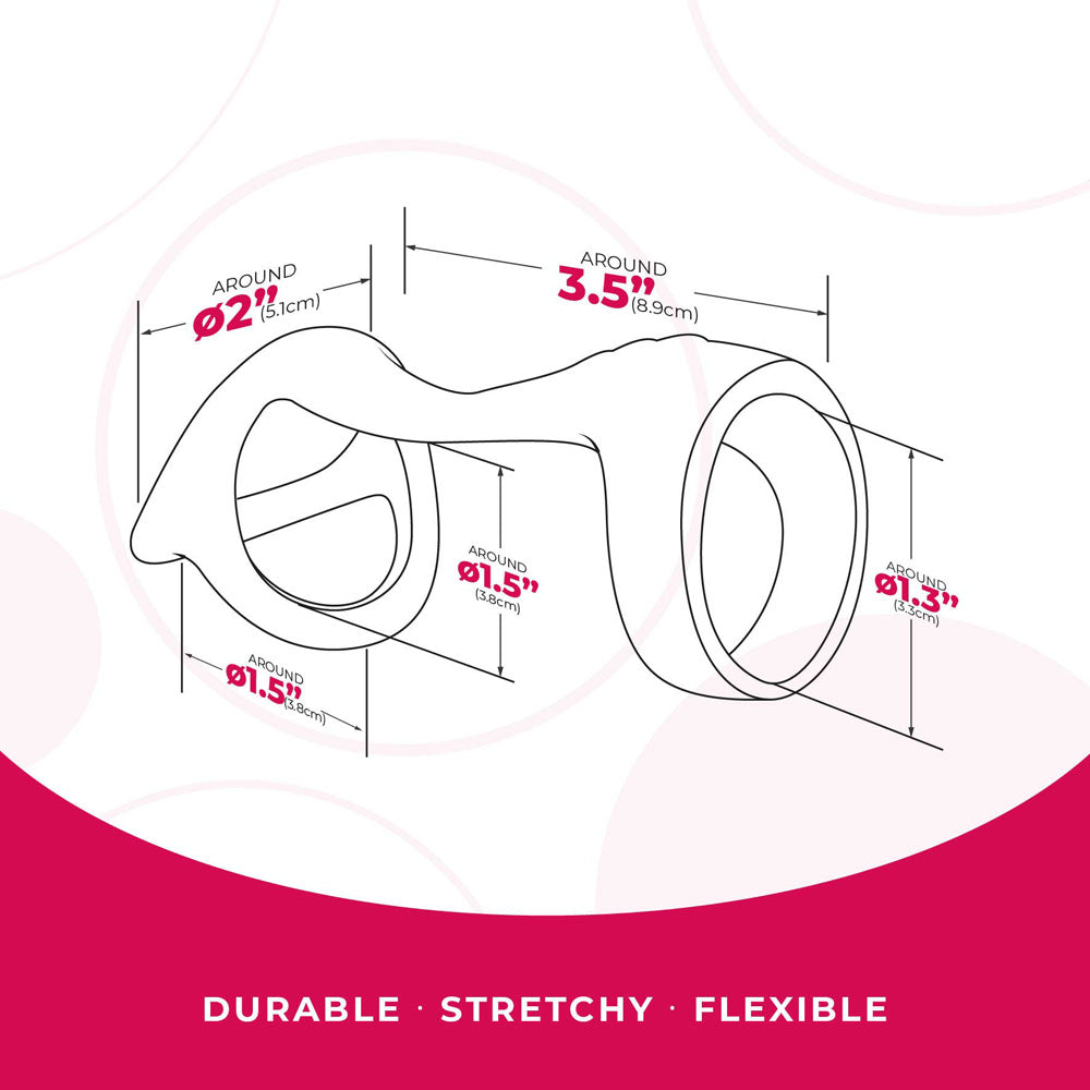 Excellent Power | Strap The Balls - Black Cock Strap with Ball Stretcher