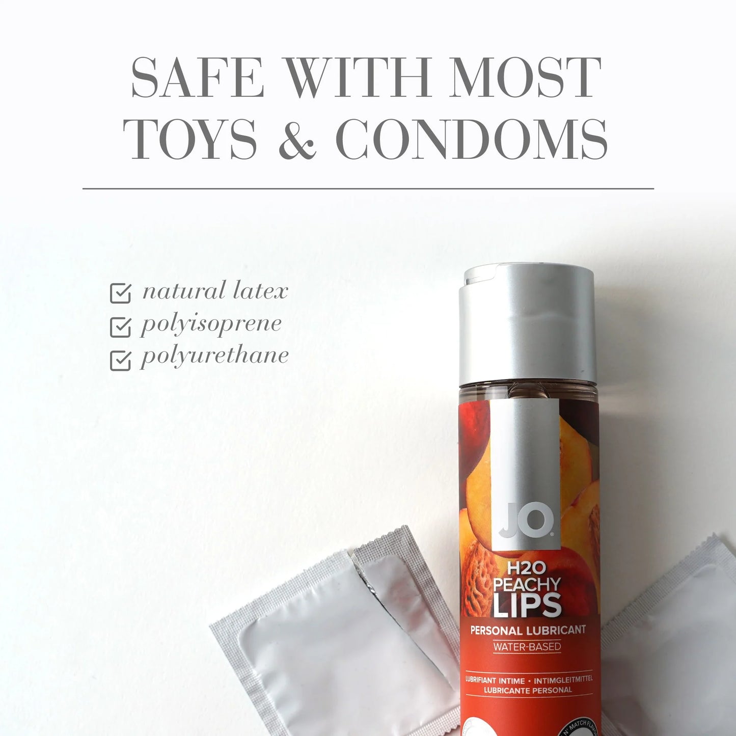 JO H2O Flavored Peachy Lips Lubricant 1oz/30ml
