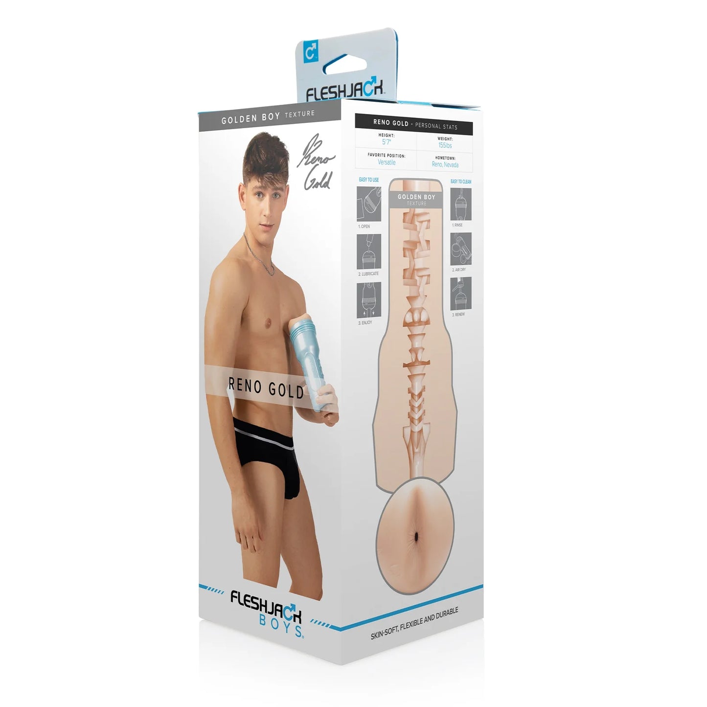 Fleshlight Fleshjack Boys Reno Gold Golden Boy Ass Masturbator