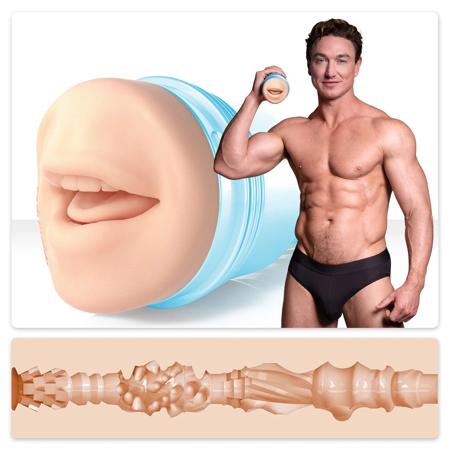 Fleshlight Fleshjack Boys Cade Maddox Fantasize Mouth Masturbator