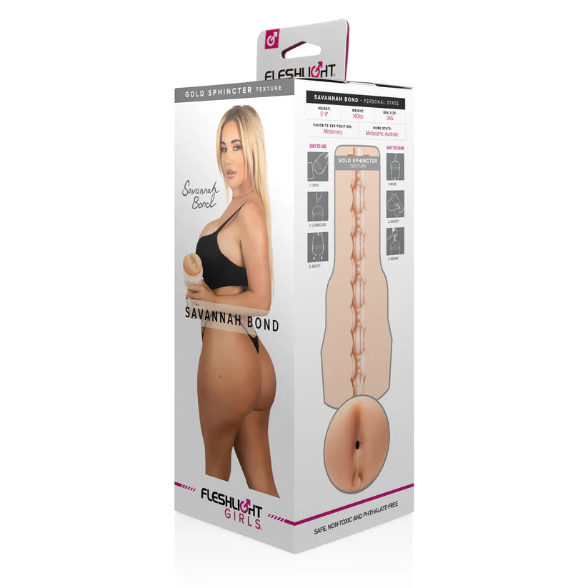 Fleshlight Girls Savannah Bond Gold Sphincter Ass Masturbator