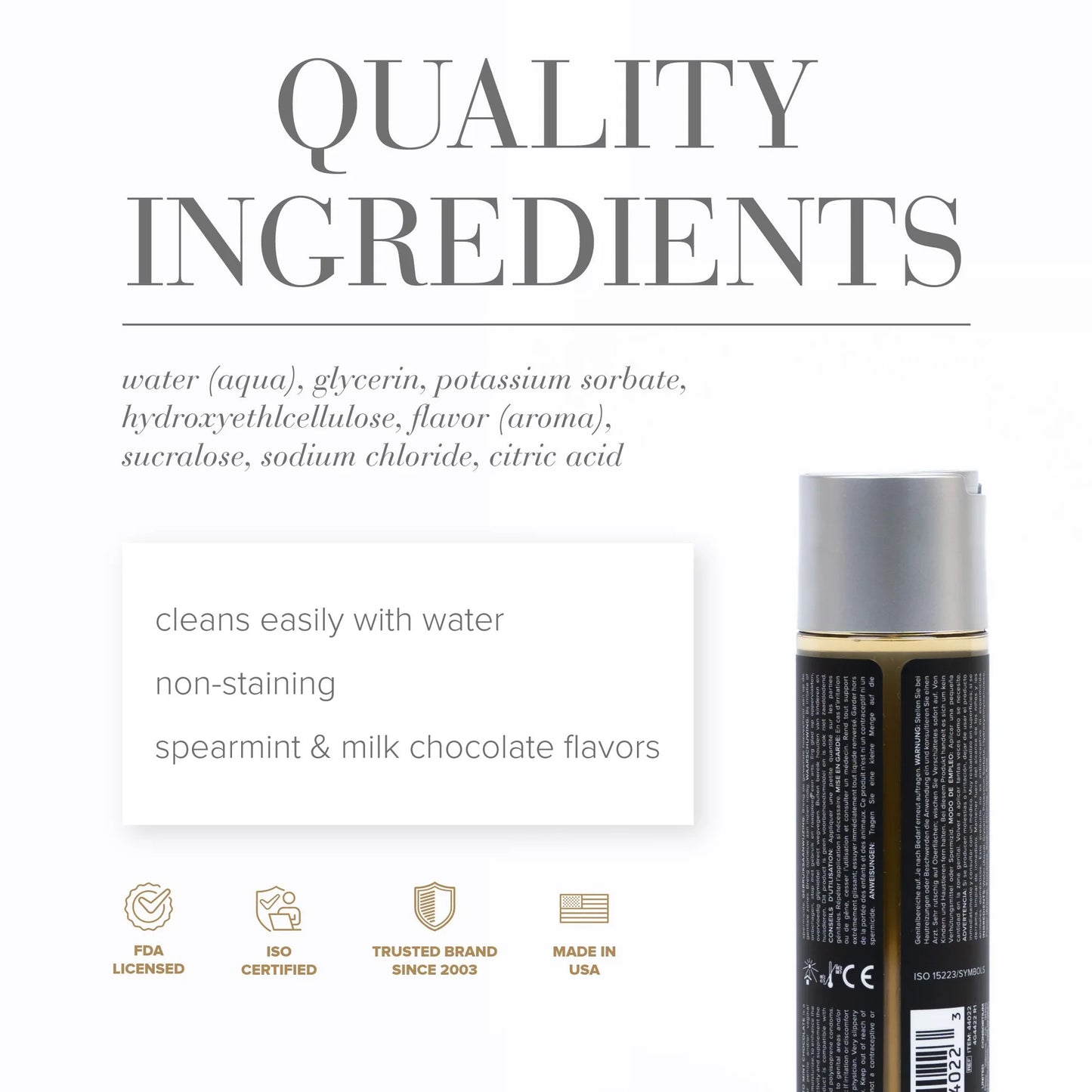 JO Gelato Mint Chocolate Water Based Flavoured Lubricant 4oz/120ml