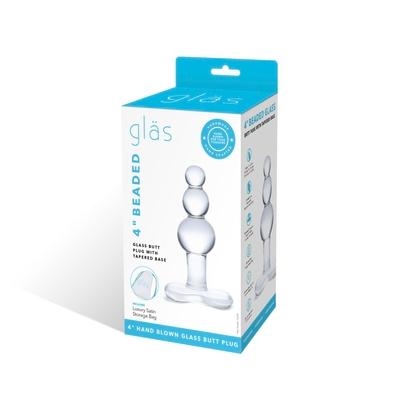 Electric EEL | GLAS 4" Beaded Butt Plug with Tapered Base