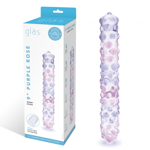 Electric EEL | GLAS 9" Purple Rose Nubby Dildo