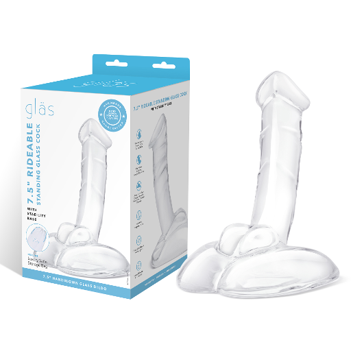 Electric EEL | GLAS 7.5" Rideable Standing Cock With Stability Base