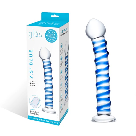 Electric EEL | GLAS 7.5" Blue Spiral Dildo
