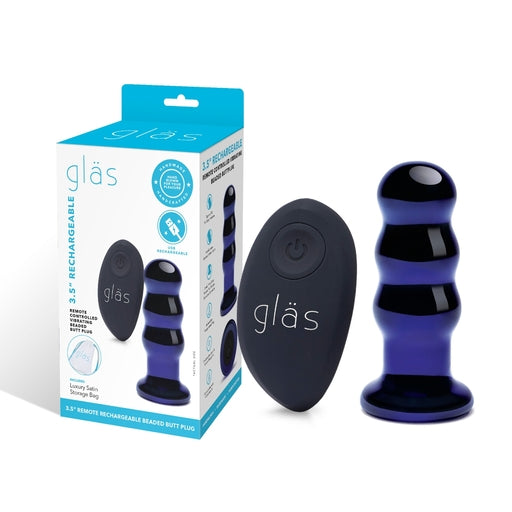 Electric EEL | GLAS 3.5" Rechargeable Remote Controlled Vibrating Beaded Butt Plug