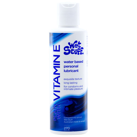 Wet Stuff Plain with Vitamin E Water Based Lube Lubricant Disktop 270g