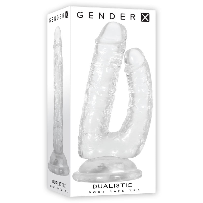 Gender X DUALISTIC Clear 23.5cm Double Penetrating Dong Dildo