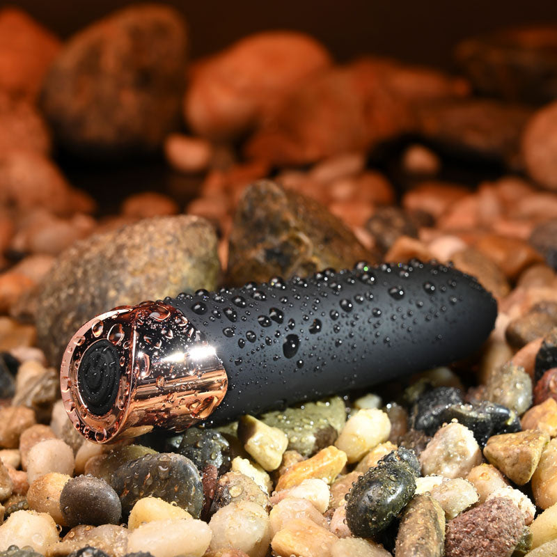 Gender X THE GOLD STANDARD Black/Rose Gold 10 cm USB Rechargeable Bullet Vibrator