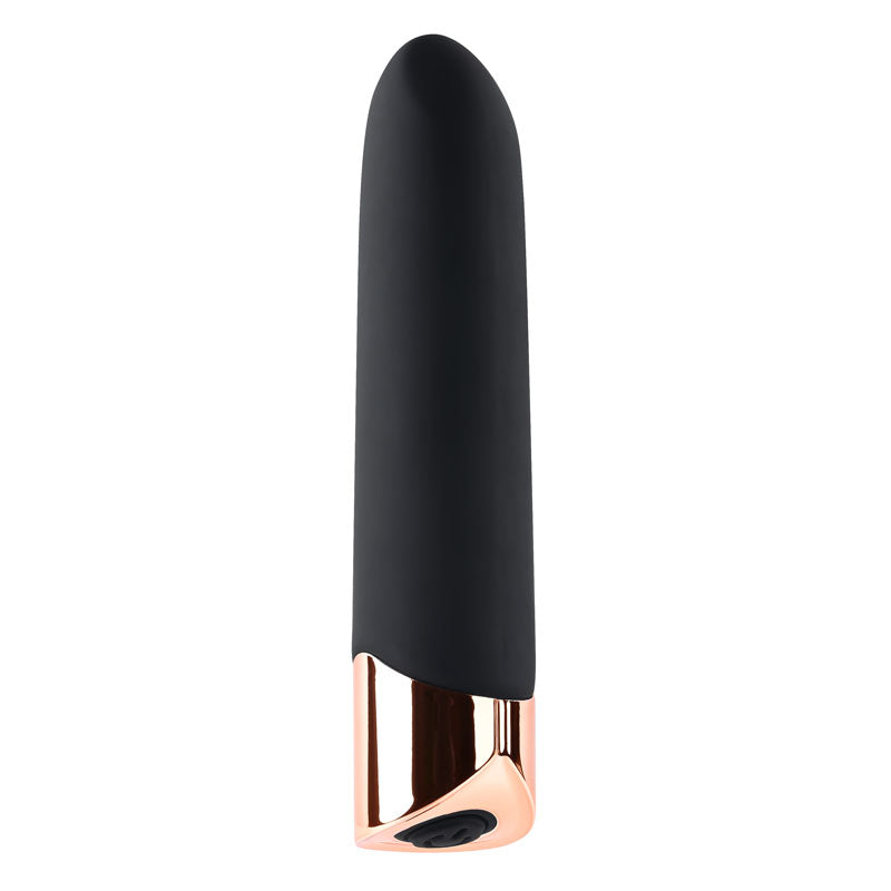 Gender X THE GOLD STANDARD Black/Rose Gold 10 cm USB Rechargeable Bullet Vibrator
