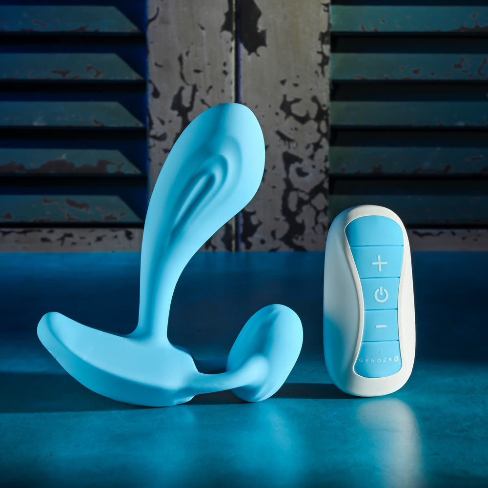 Gender X WEAR ME OUT - Blue 11.1cm Wearable Vibrator with Wireless Remote