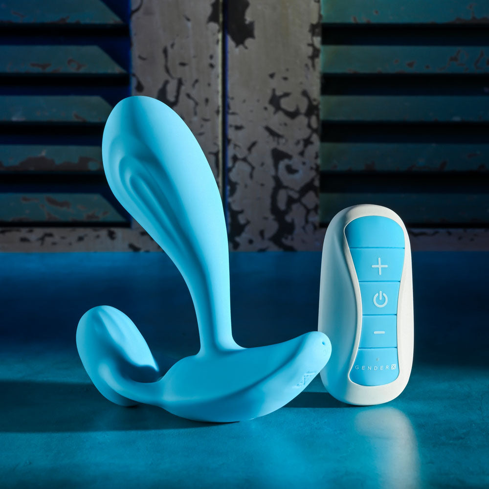 Gender X WEAR ME OUT - Blue 11.1cm Wearable Vibrator with Wireless Remote
