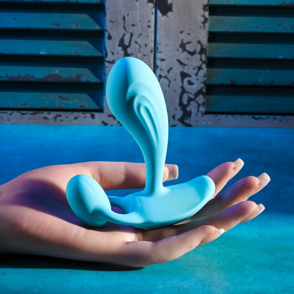 Gender X WEAR ME OUT - Blue 11.1cm Wearable Vibrator with Wireless Remote