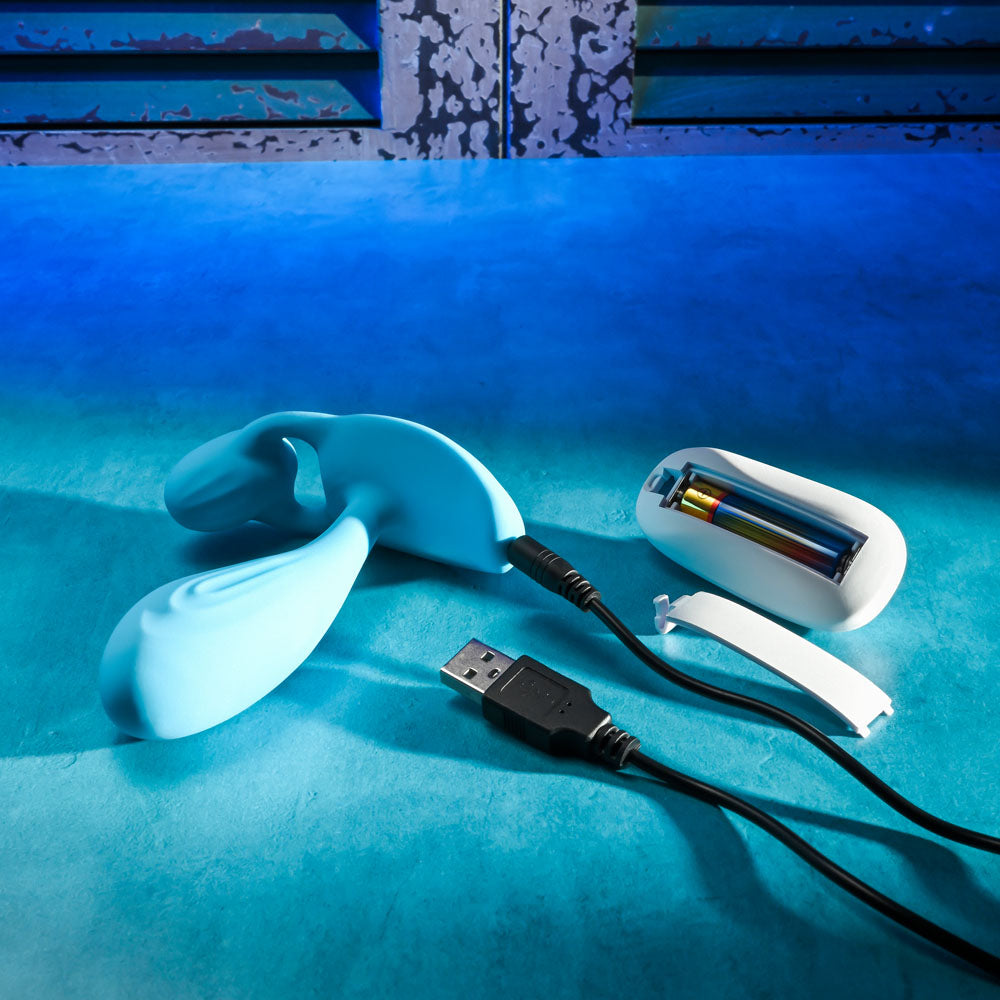 Gender X WEAR ME OUT - Blue 11.1cm Wearable Vibrator with Wireless Remote