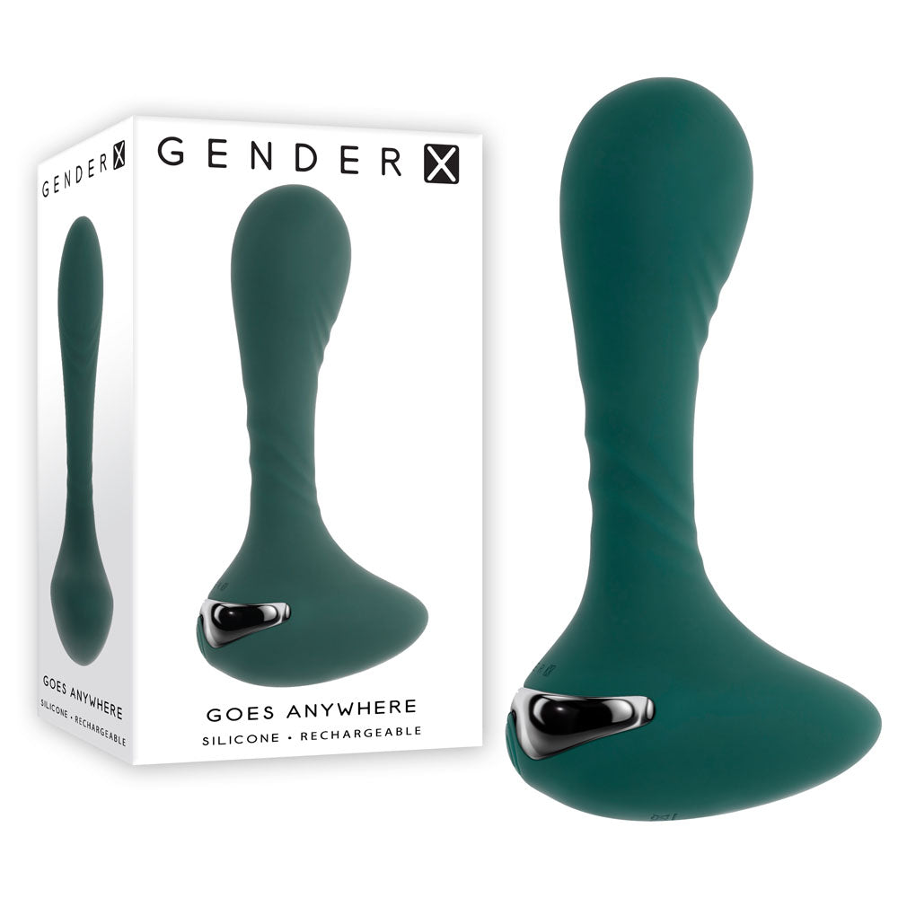 Gender X GOES ANYWHERE - Green 12.4cm USB Rechargeable Vibrator