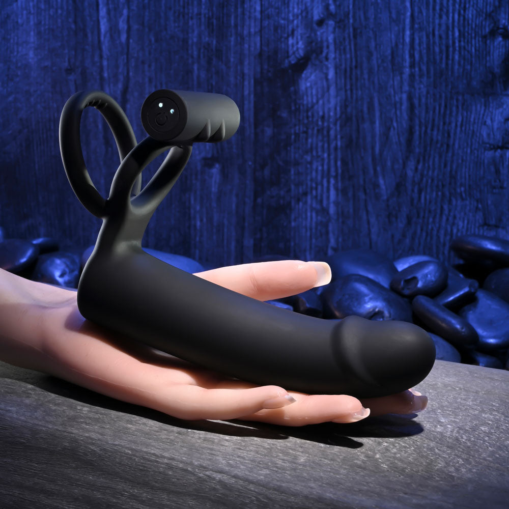 Gender X FULL SWING - Vibrating Cock Ring with Double Penetrator Dildo