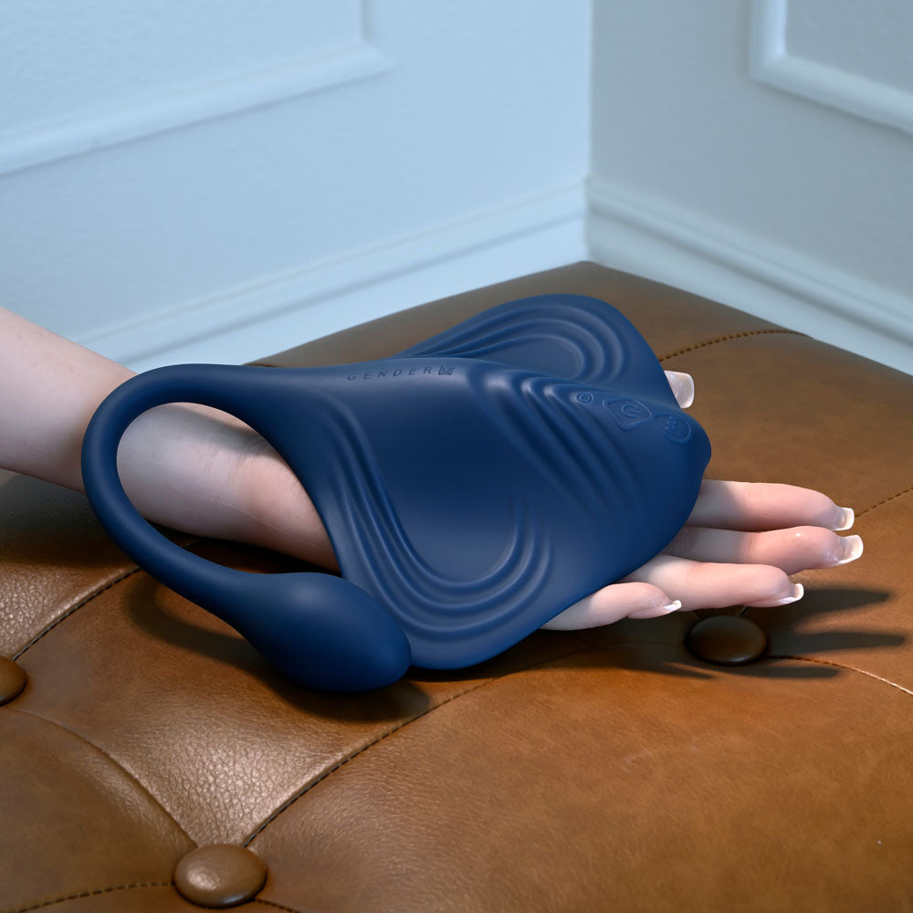 Gender X DAILY GRIND - Blue Grinding Vibrating Pad with Anal Plug
