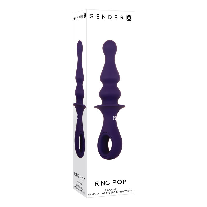 Gender X RING POP - Dark Blue 15.2cm Vibrating Anal Plug