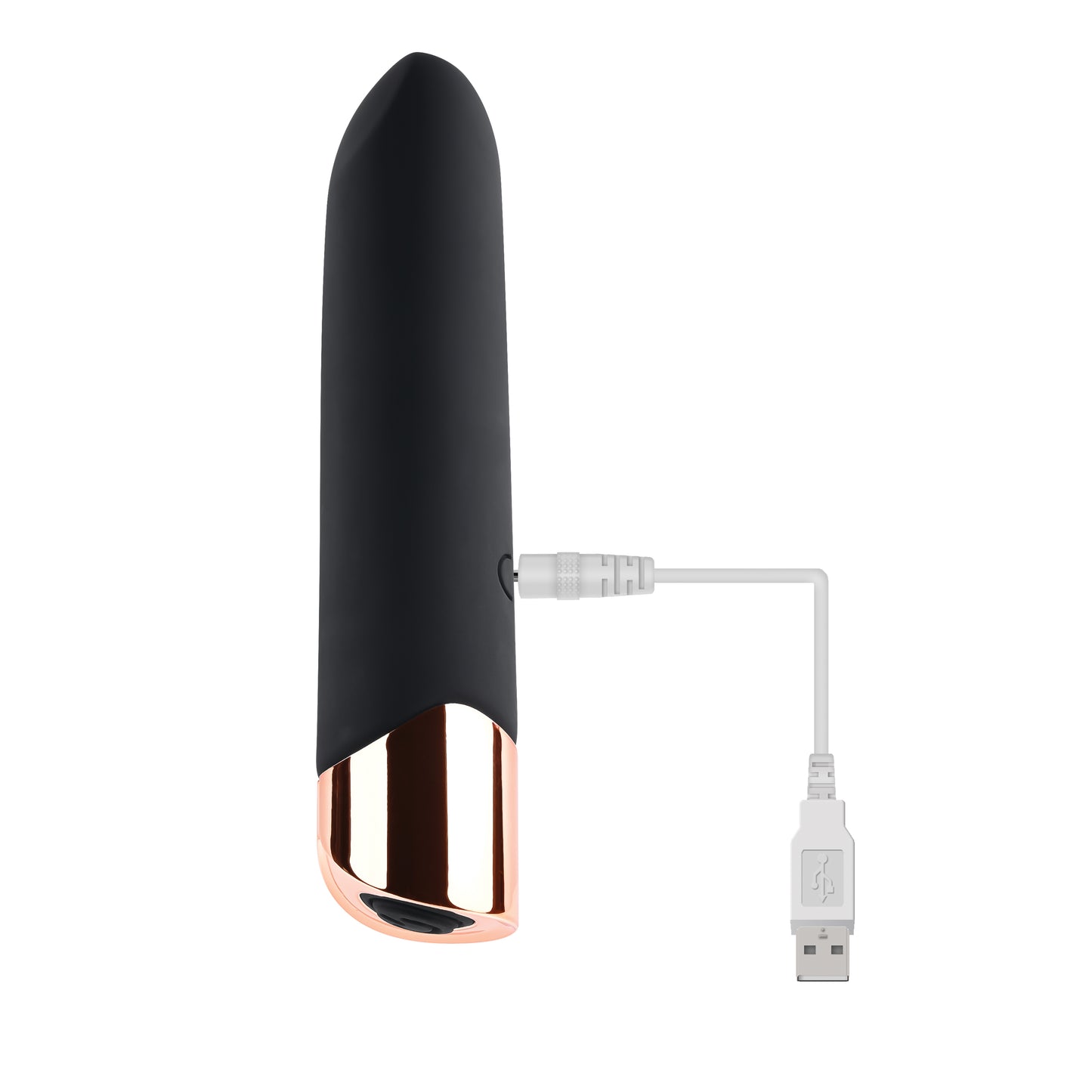 Gender X THE GOLD STANDARD Black/Rose Gold 10 cm USB Rechargeable Bullet Vibrator