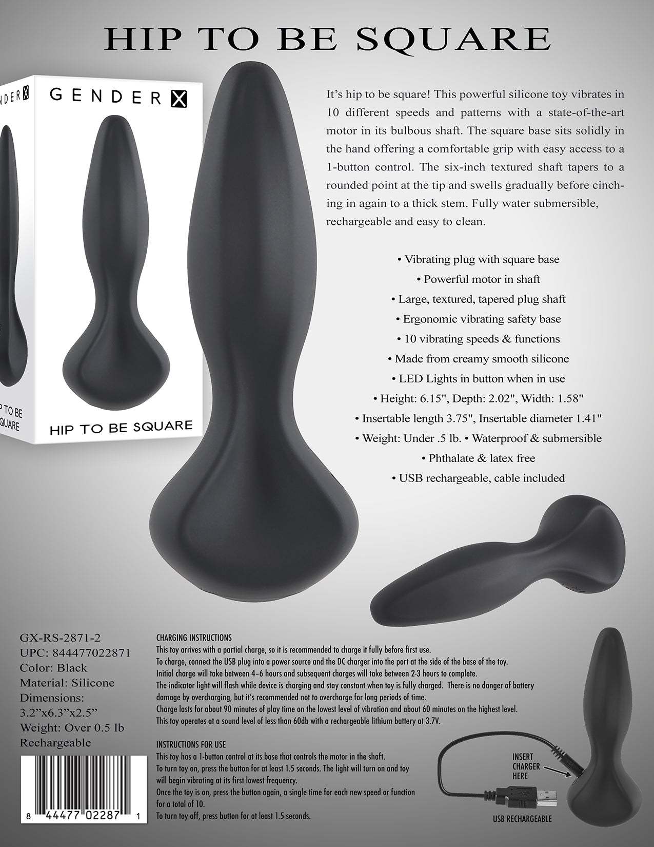 Gender X HIP TO BE SQUARE Vibrator