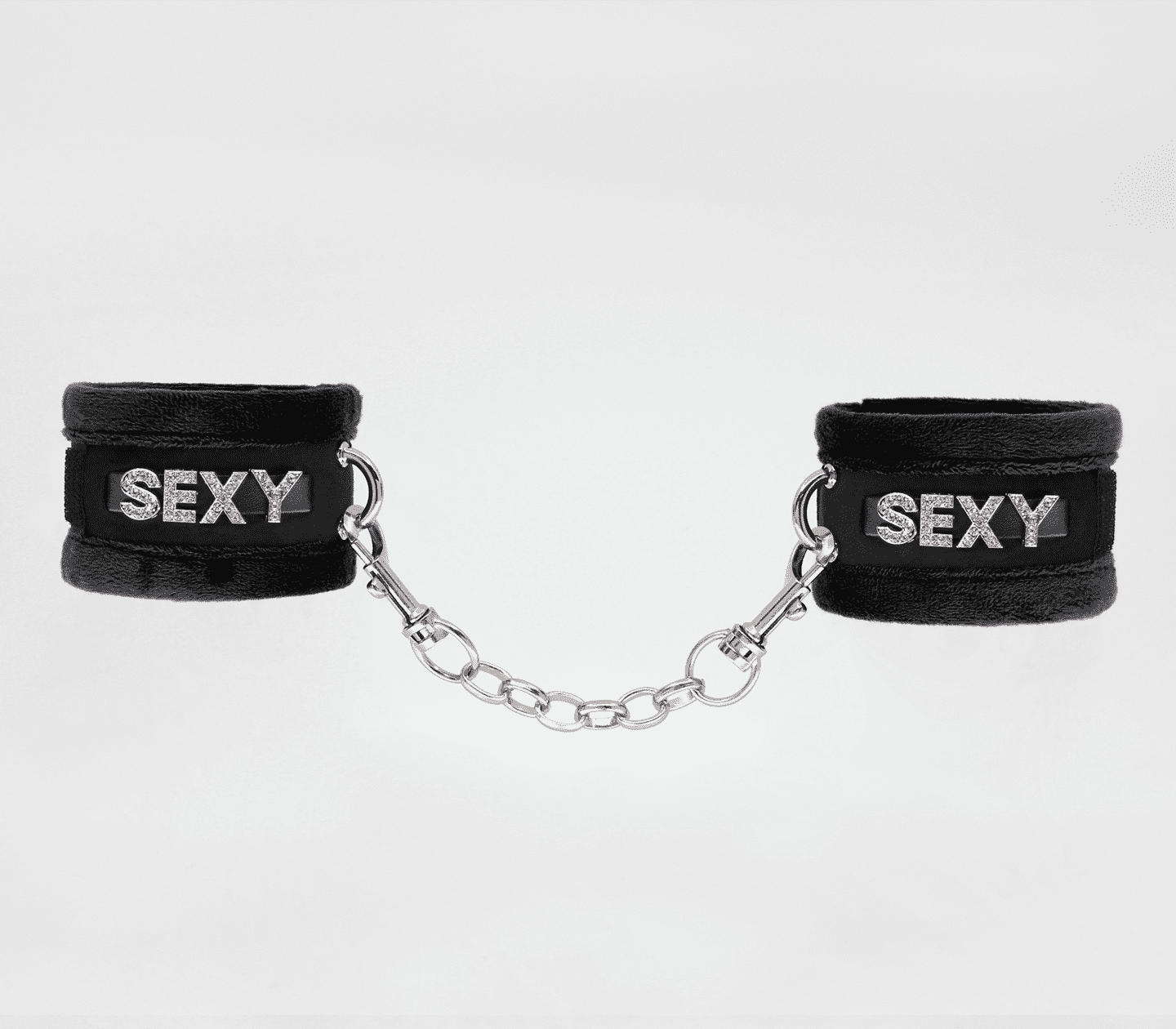 Love In Leather Fluffy Diamante SEXY Wrist Restraints