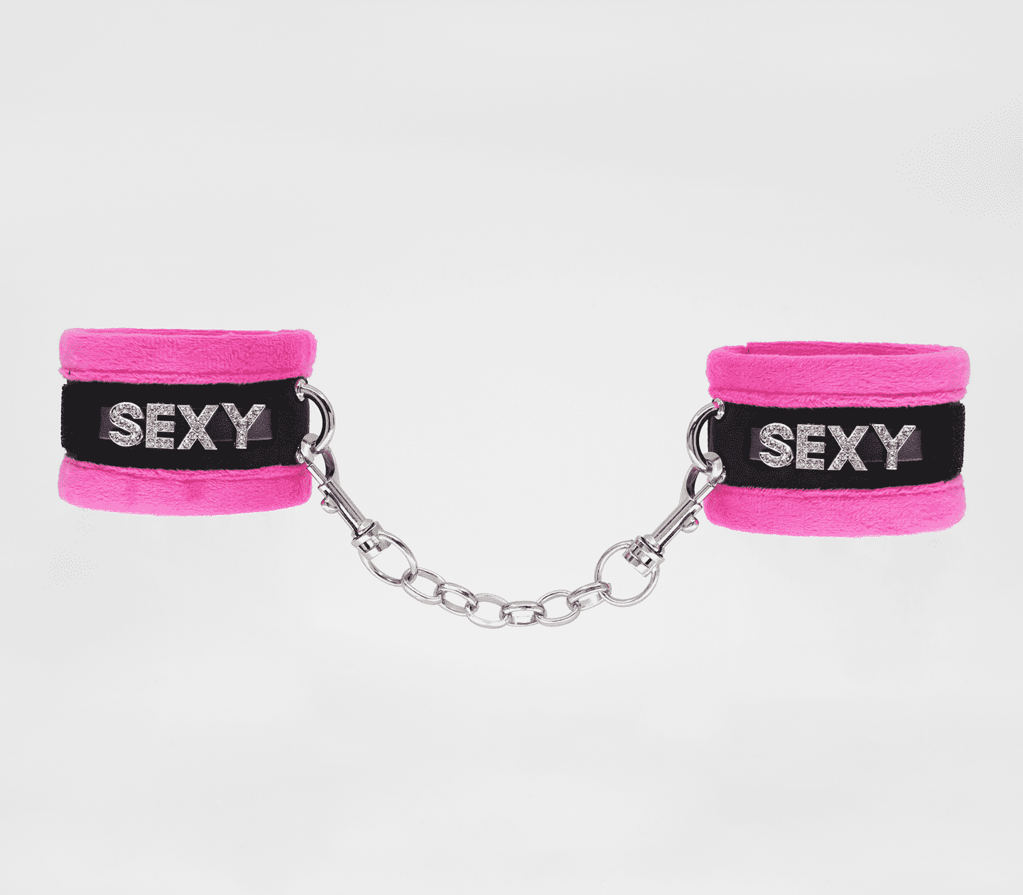 Love In Leather Fluffy Diamante SEXY Wrist Restraints