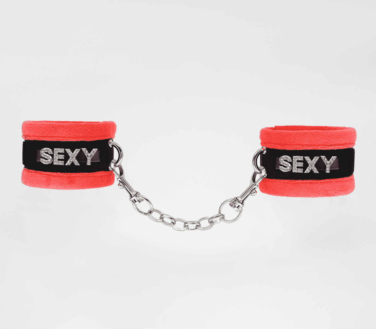 Love In Leather Fluffy Diamante SEXY Wrist Restraints
