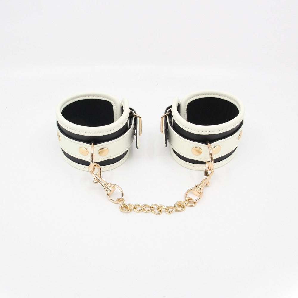 Love In Leather Black & Glow In The Dark Wrist Restraints