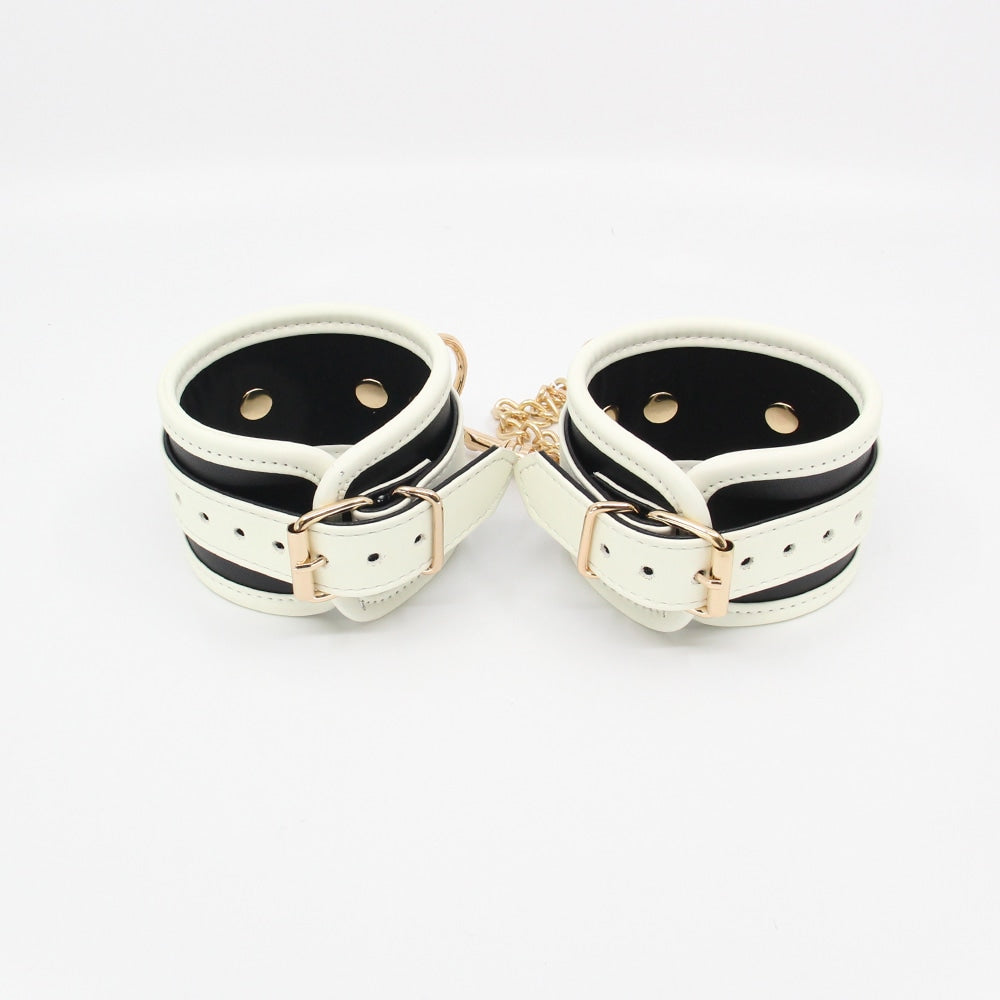 Love In Leather Black & Glow In The Dark Wrist Restraints