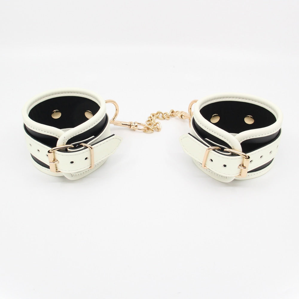 Love In Leather Black & Glow In The Dark Wrist Restraints