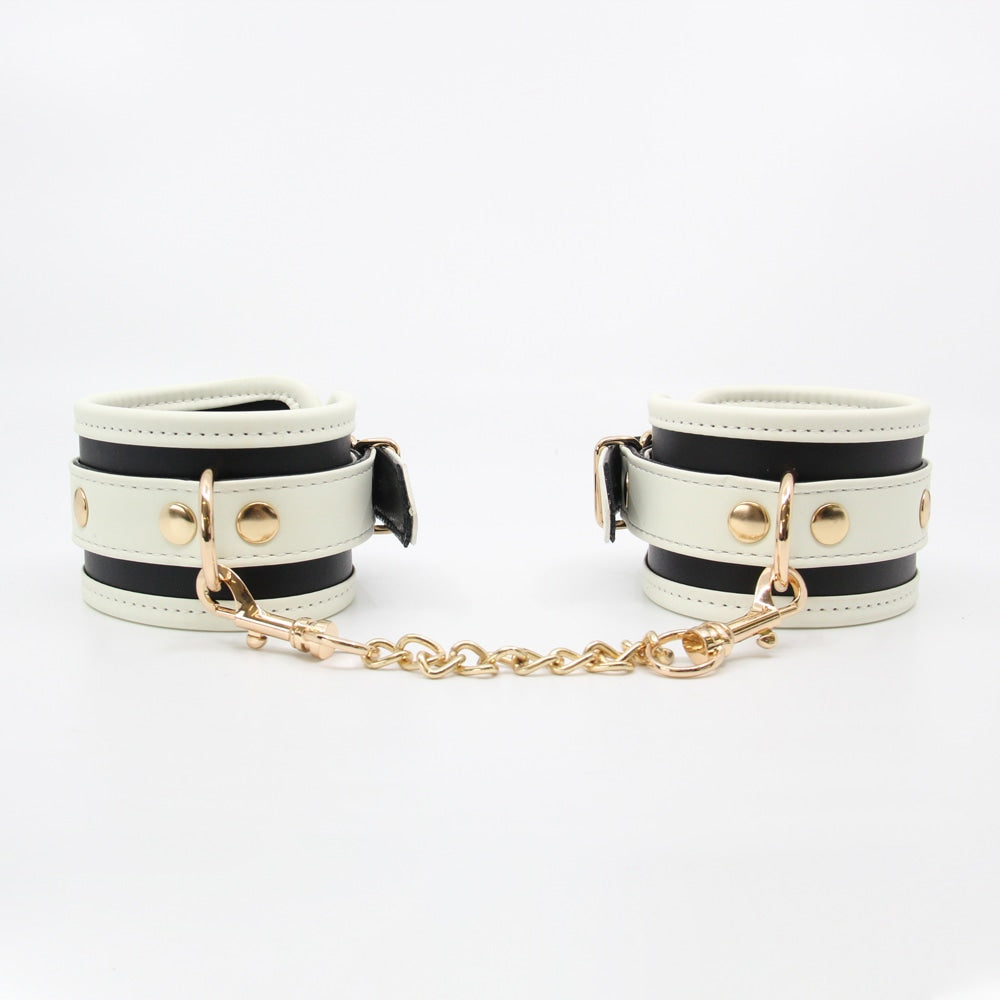 Love In Leather Black & Glow In The Dark Wrist Restraints