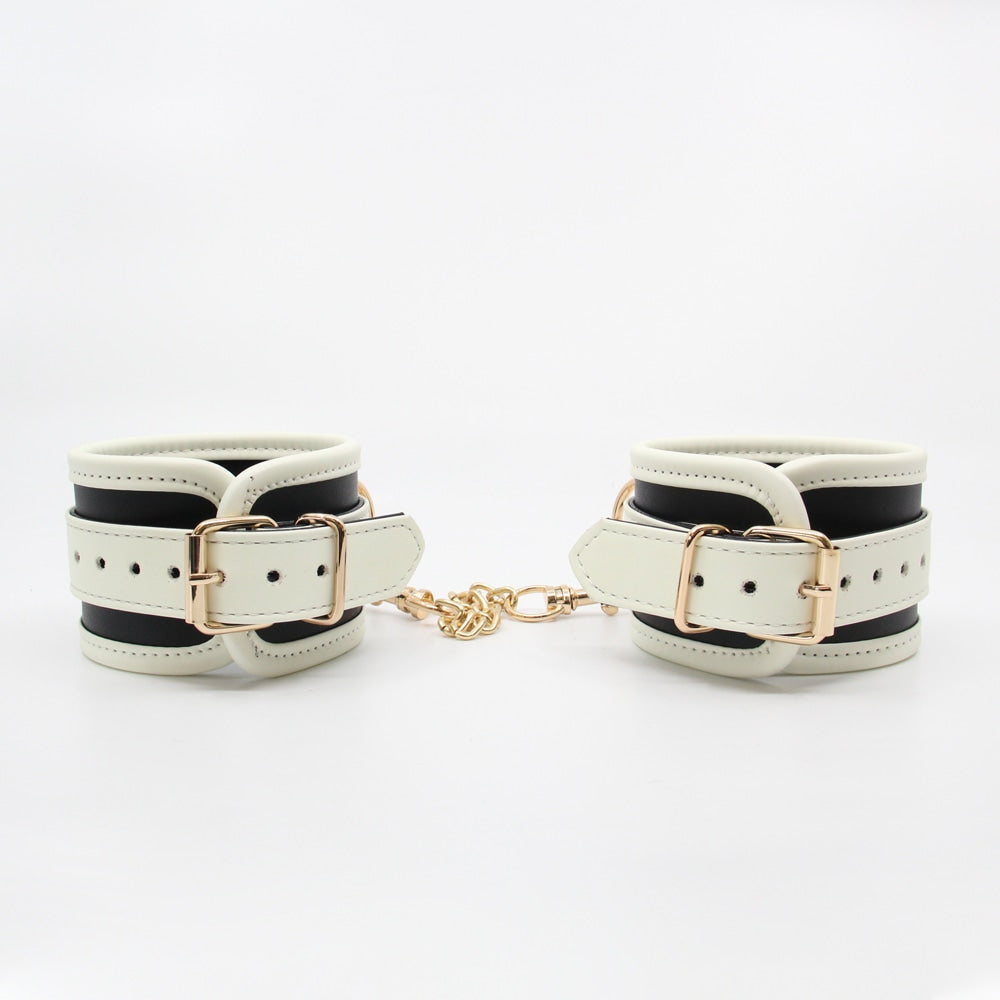 Love In Leather Black & Glow In The Dark Wrist Restraints