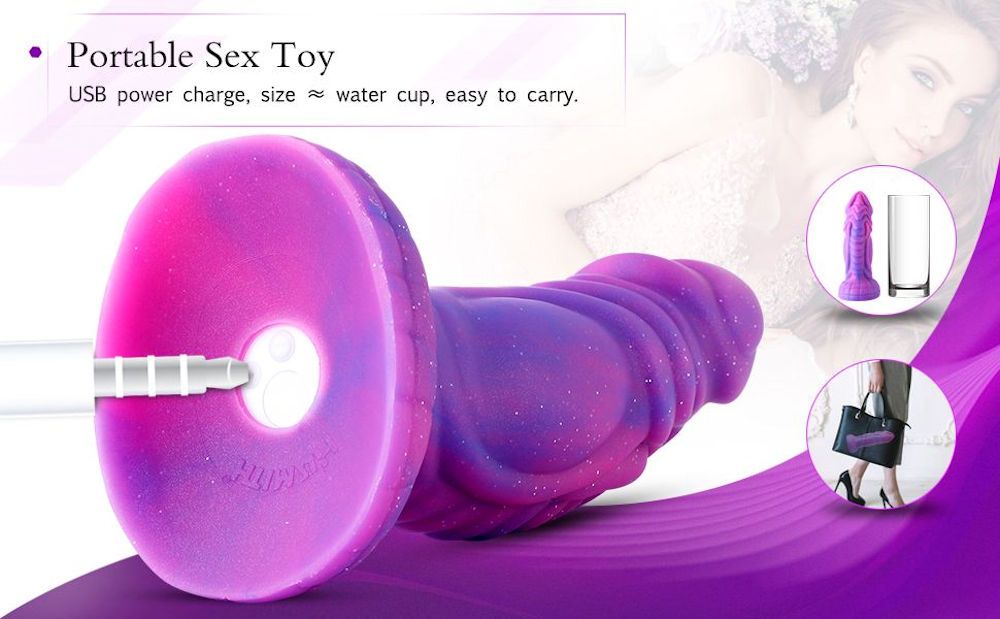 HiSmith - The Dream Sky Monster Series 8" Curved Giant Suction Vibrating Dildo