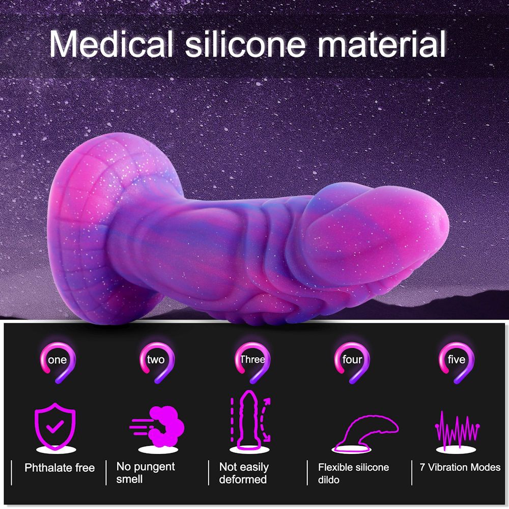 HiSmith - The Dream Sky Monster Series 8" Curved Giant Suction Vibrating Dildo