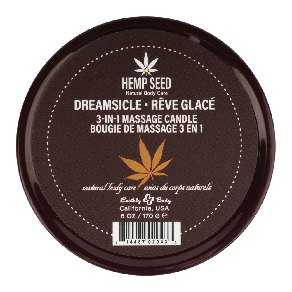 Earthly Body Hemp Seed 3-In-1 Massage Candle - Dreamsicle (Tangerine & Plum) - 170g