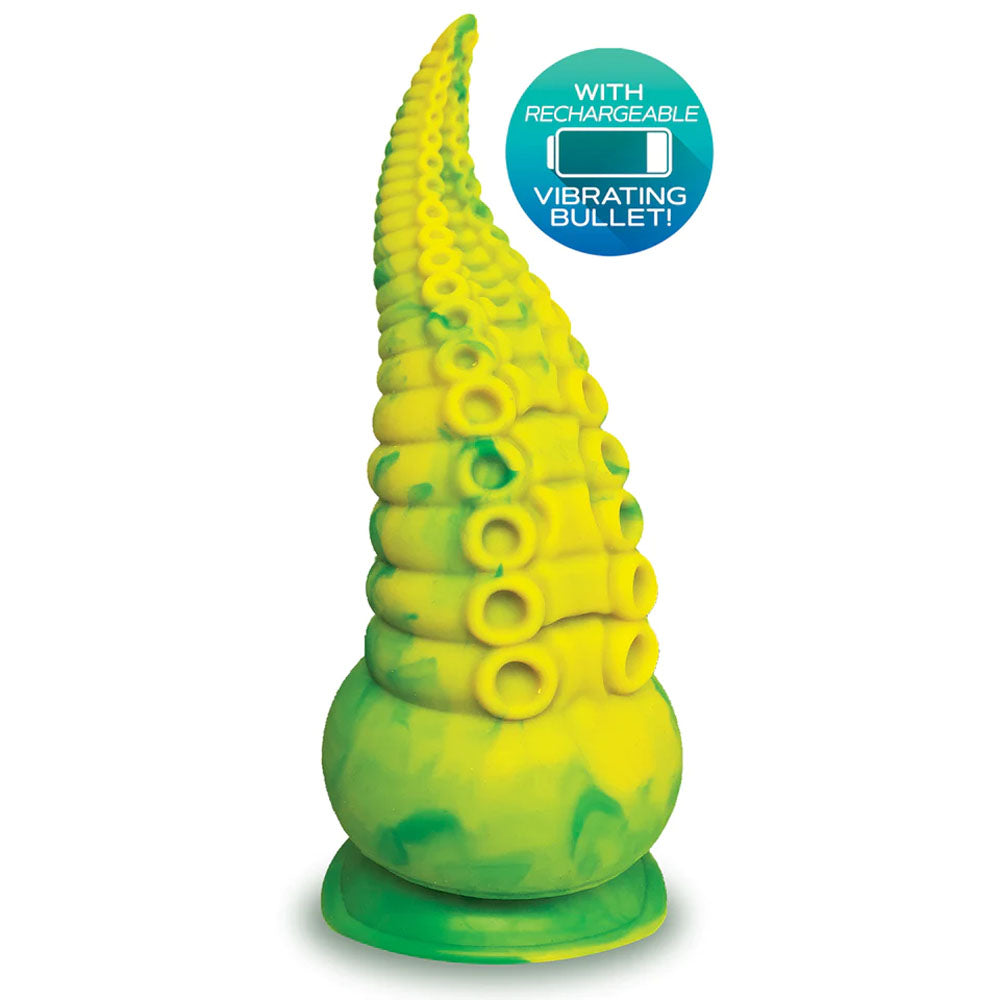Icon Brands | Alien Nation - Octopod Yellow/Green 22.9cm Vibrating Fantasy Dong Dildo