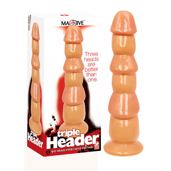 Massive Triple Header Flesh 3 Three Penis Head Dildo