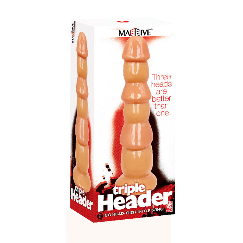 Massive Triple Header Flesh 3 Three Penis Head Dildo