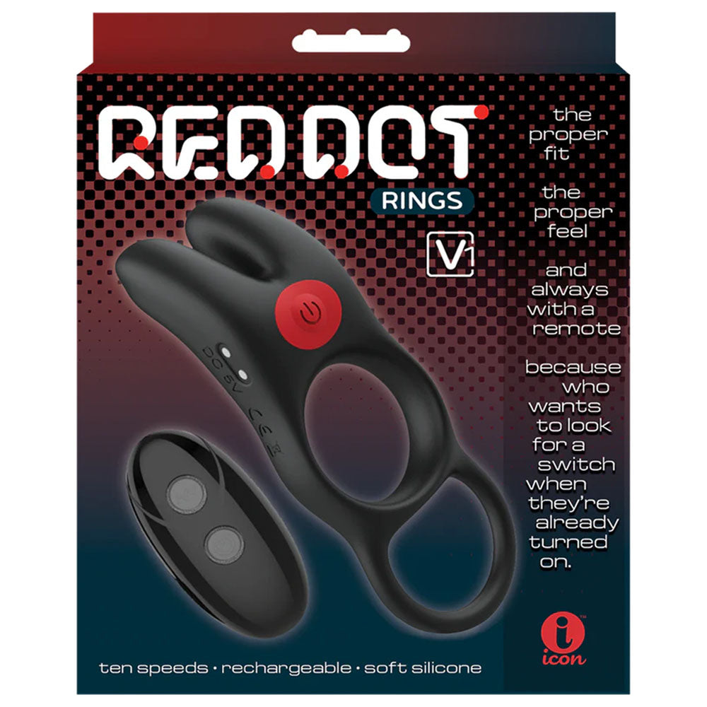 Icon Brands | Red Dot Rings - V1 Vibrating Cock Ring with Remote