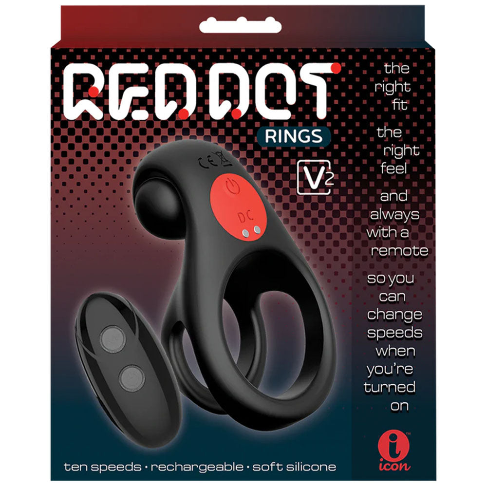 Icon Brands | Red Dot Rings - V2 Vibrating Cock & Ball Ring with Remote