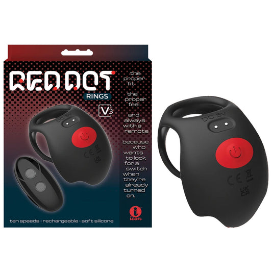 Icon Brands | Red Dot Rings - V3 Vibrating Cock & Ball Ring with Remote